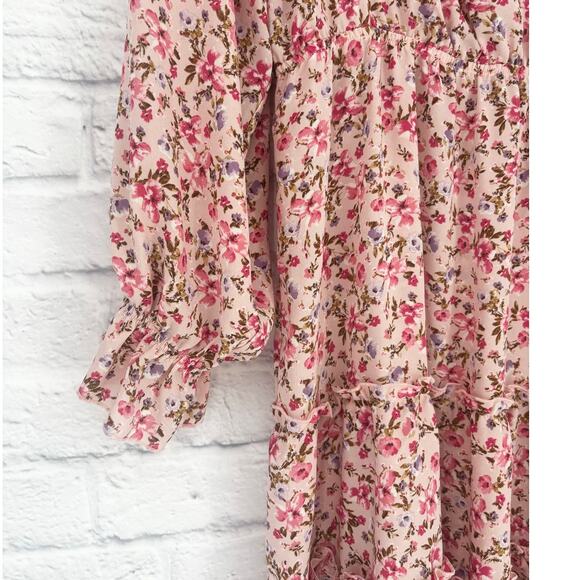 Inspired Hearts Pink Floral Ruffle Dress Size 3X - Picture 4 of 6